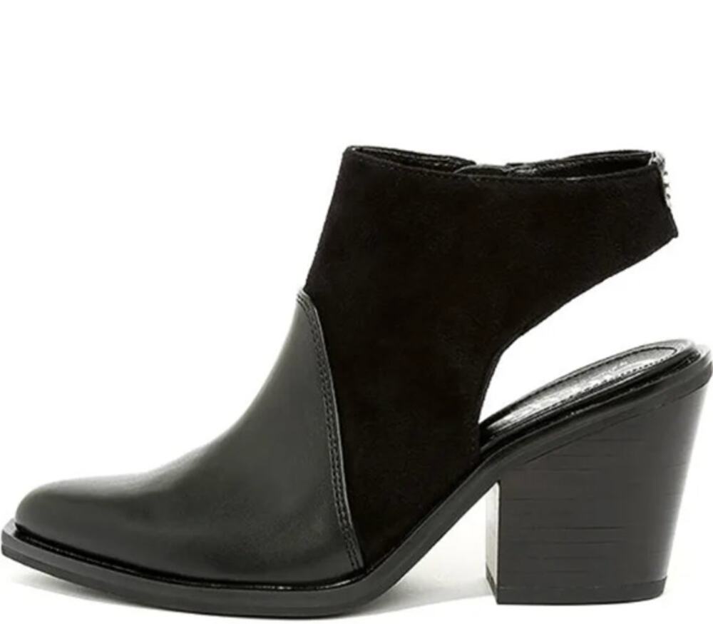 Sam Edelman Circus Carly Cut Out Boots 9 Black Ankle Booties Western Heel